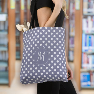 Lavender Lila Monogram Polka Dots Tasche