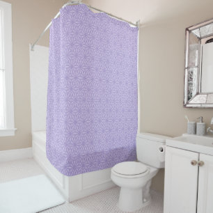 Lavender Lila Muster für geometrische Blume Duschvorhang