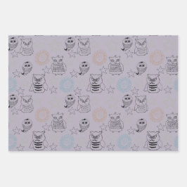 Lavender Lila Nachtschwärmer Geschenkpapier Set