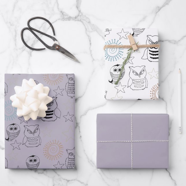 Lavender Lila Nachtschwärmer Geschenkpapier Set (Vorderseite)