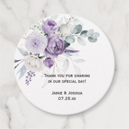 Lavender Lila Peonies White Rose Wedding Geschenkanhänger