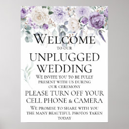 Lavender Lila Peonies White Roses Wedding Poster