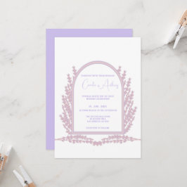 Lavender Lila Pink Floral Boho Wedding Einladung