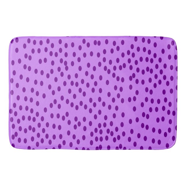 Lavender Lila Polka Dots Badematte (Vorderseite)