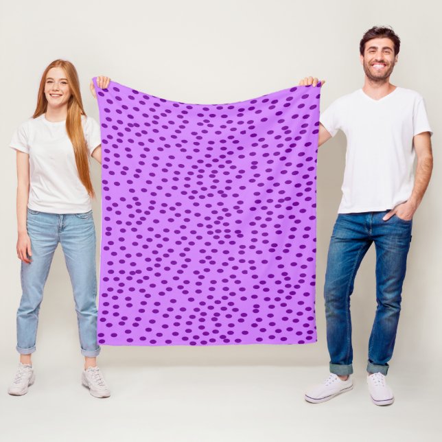 Lavender Lila Polka Dots Fleecedecke (Beispiel)
