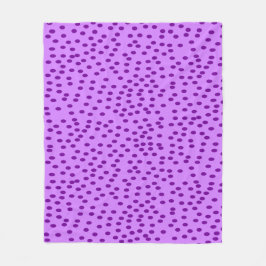 Lavender Lila Polka Dots Fleecedecke