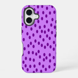 Lavender Lila Polka Dots iPhone 16 Hülle