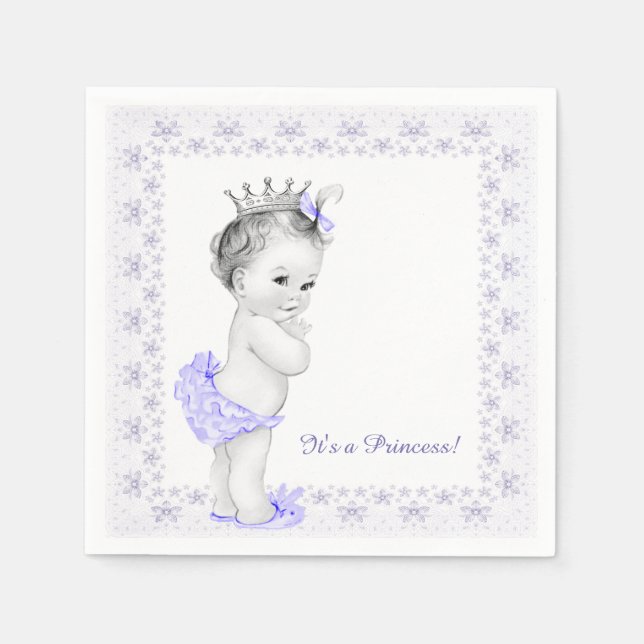 Lavender Lila Princess Baby Dusche Serviette (Vorderseite)
