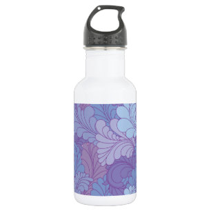Lavender Lila Retro Floral Paisley Feathers Trinkflasche