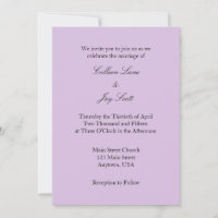 Lavender Lila Schlichte Einladung zur Hochzeit
