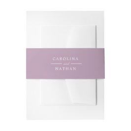 Lavender Lila Simple Elegant Wedding Names Einladungsbanderole