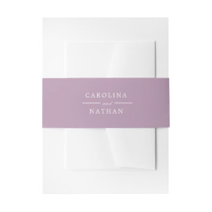 Lavender Lila Simple Elegant Wedding Names Einladungsbanderole