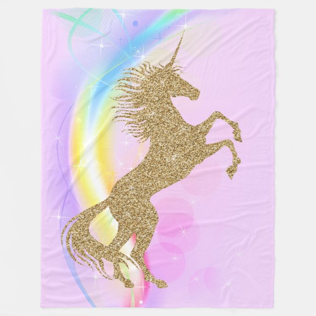 Lavender Lila Unicorn Blanket Fleecedecke (Vorderseite)