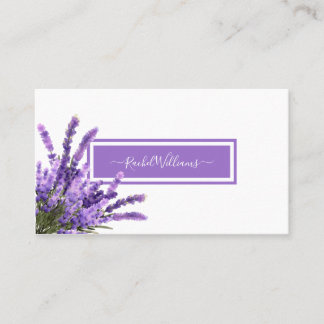 Lavender Lila Wasserfarbe Elegante Minimalistisch Visitenkarte