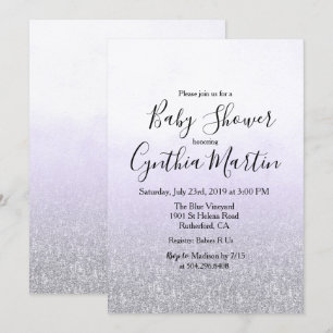 Lavender Lila Watercolor Kinderdusche Einladung