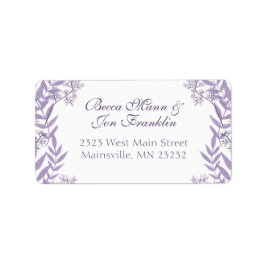 Lavender Lila Wedding Botanical Adressaufkleber