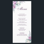 Lavender Lila Wedding Menu Card Menükarte<br><div class="desc">Diese lavender-lila Hochzeitskarte bietet lila und weiße Aquarellbäder,  Lavendel,  geometrische Formen und elegante moderne Typografie. Ideal für eine Hochzeit im Freien. Finden Sie passende Artikel in der Lila Blumenkollektion von Lavender.</div>
