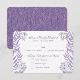 Lavender Lila Wedding Vintag Botanical Einladung