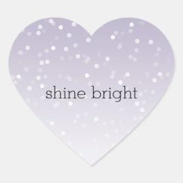 Lavender Lila White Bokeh Confetti Herz-Aufkleber