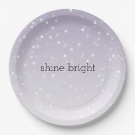 Lavender Lila White Bokeh Confetti Pappteller