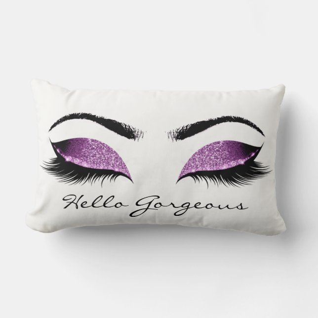 Lavender Lila White Makeup Lashes Lendenkissen (Vorderseite)