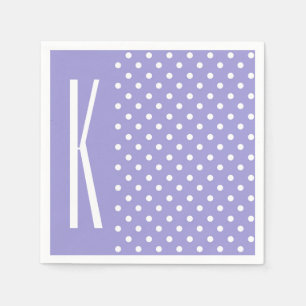 Lavender Lila & White Polka Dots Serviette