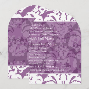 Lavender Lilac Damask Einladung zur Hochzeit