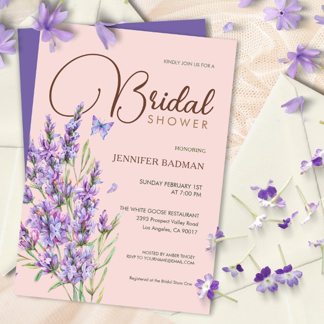 Lavender Lilac Elegante Mauve Watercolor Einladung (Von Creator hochgeladen)