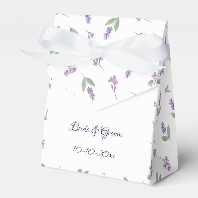 Lavender Lilac Floral Arch Wedding Favor Boxes Geschenkschachtel (Vorderseite)