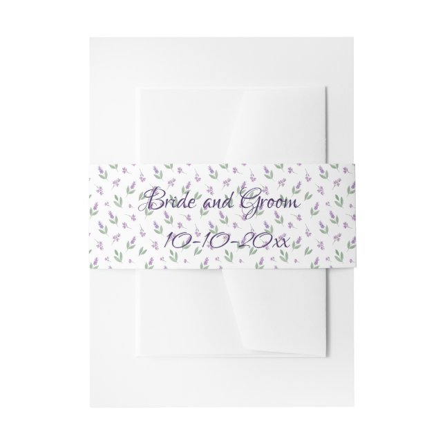 Lavender Lilac Floral Arch Wedding Invitation Einladungsbanderole (Vorderseite Beispiel)