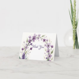 Lavender Lilac Floral  Dankeskarte