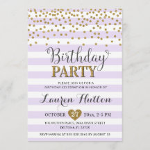 Lavender Lilac Gold Glitzer Elegante Geburtstagspa