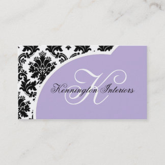 Lavender Lilac Lila Black Damask Visitenkarten Visitenkarte