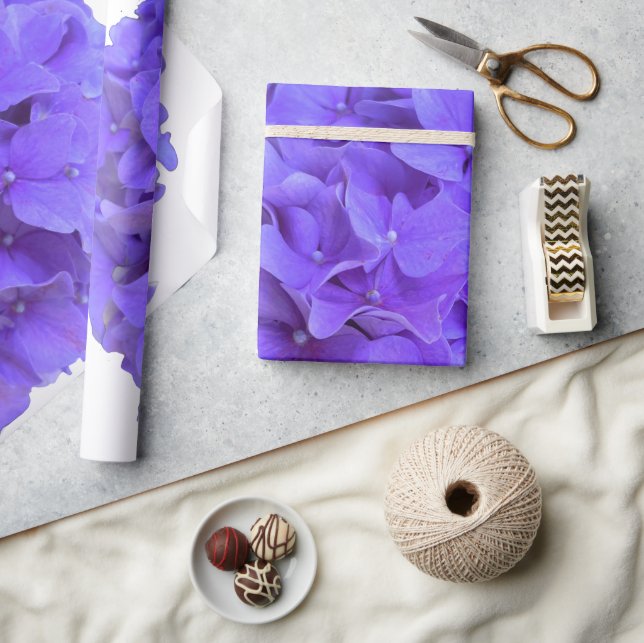 Lavender lilac lila Hydrangeas violette Blumen Geschenkpapier (Kunsthandwerk)