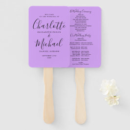 Lavender Lilac Orchid Script Wedding Program Fächer