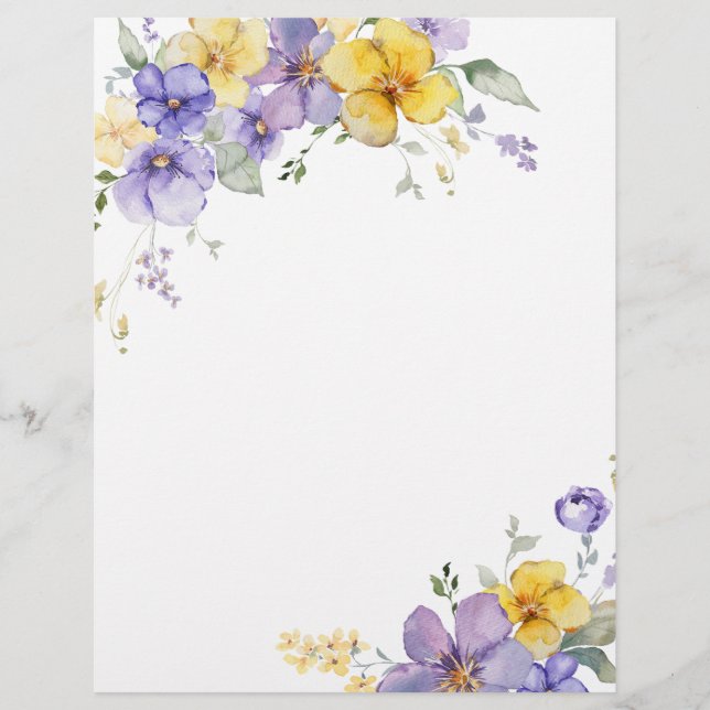 Lavender Lilac Yellow Brautparty Games Paper Flyer (Vorne)