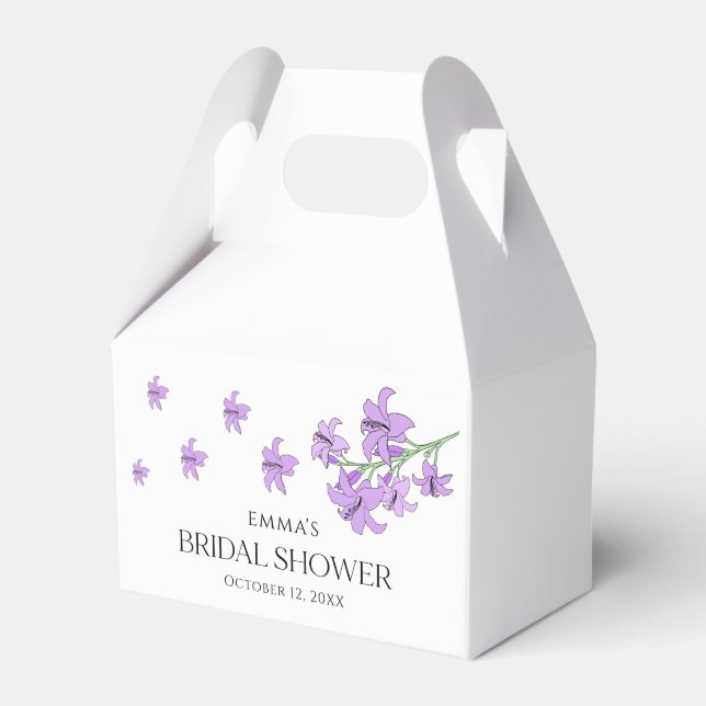Lavender Lily Brautparty Gefallen Box Elegant Geschenkschachtel (Vorderseite)