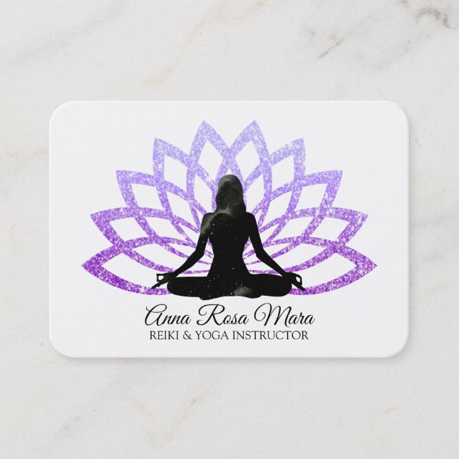 *~* Lavender Lotus Yoga Heilende Frau Energie   Visitenkarte (Vorderseite)