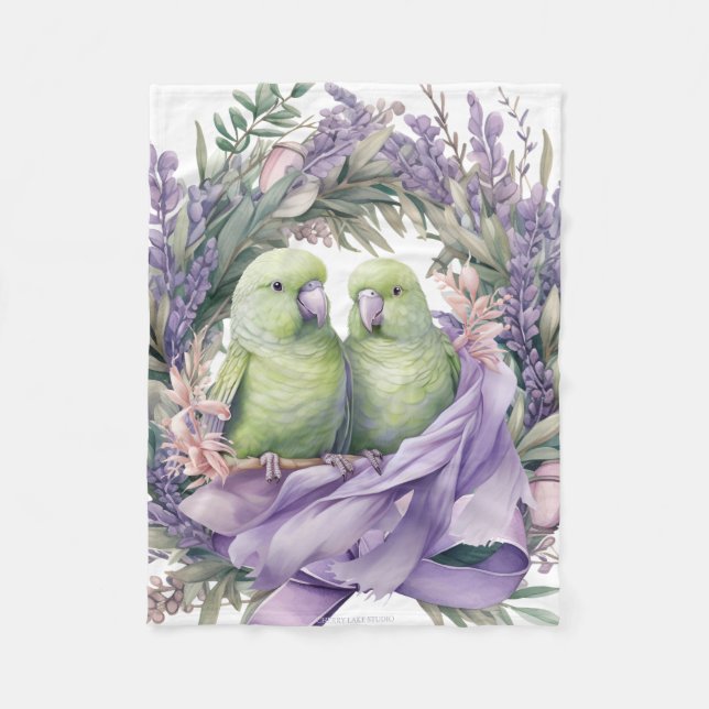 Lavender Lovebirds Fleecedecke (Vorderseite)