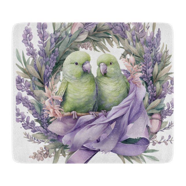 Lavender Lovebirds Schneidebrett (Vorderseite)