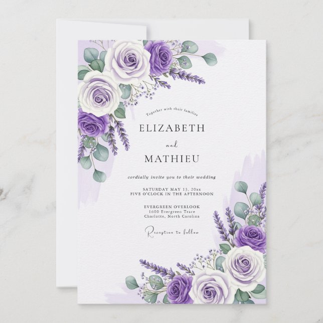 Lavender Luminous Spring Wedding Einladung (Vorderseite)