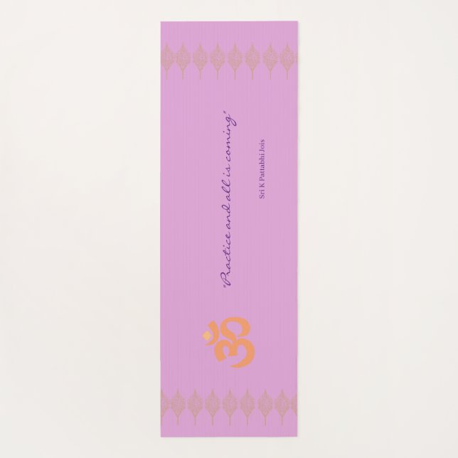 Lavender Lush Floralmalerei mit Ashtanga-Zitat Yogamatte (Rückseite)