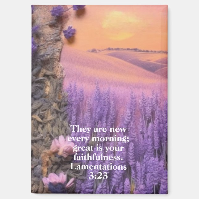 Lavender Magnet Lamentations 3:23 (Recto)