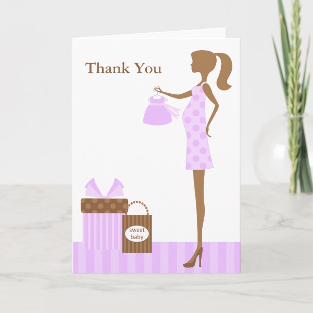 Lavender Maman Pour Être Baby shower Merci (Devant)