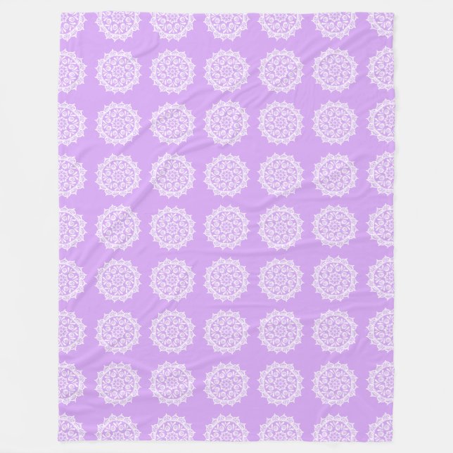 Lavender Mandala Fleecedecke (Vorderseite)
