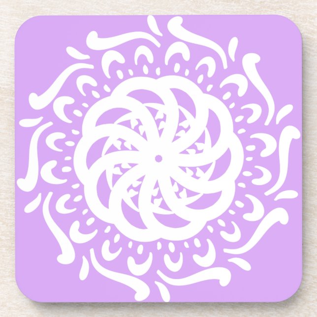 Lavender Mandala Getränkeuntersetzer (Vorderseite)