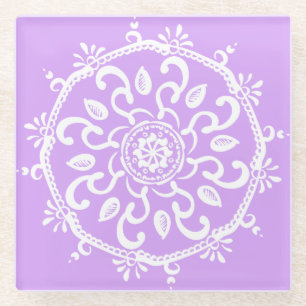 Lavender Mandala Glasuntersetzer