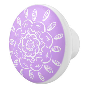 Lavender Mandala Keramikknauf