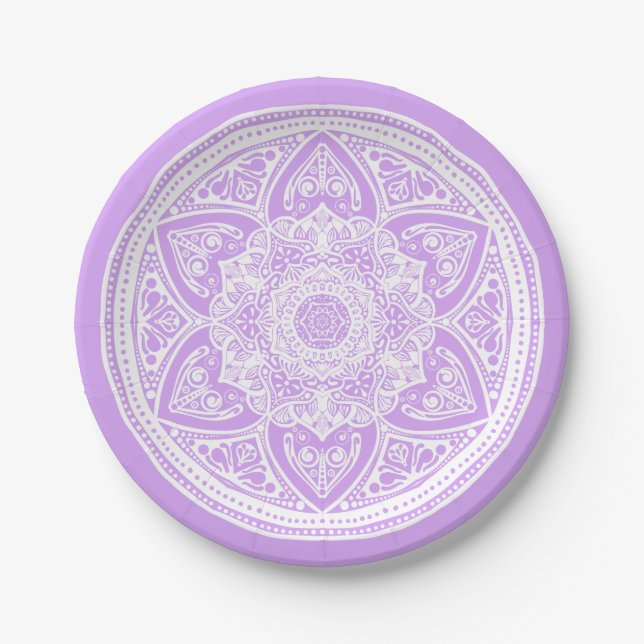 Lavender Mandala Pappteller (Vorderseite)