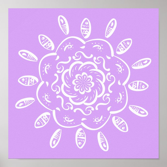 Lavender Mandala Poster (Vorne)